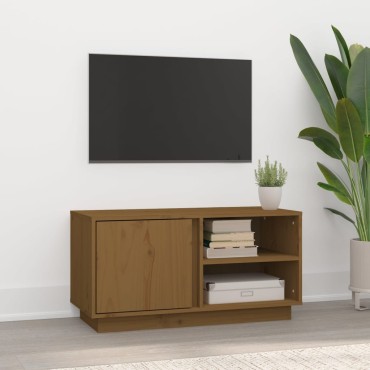 vidaXL Έπιπλο Τηλεόρασης Καφέ Μελί 80x35x40,5cm από Μασίφ Ξύλο Πεύκου