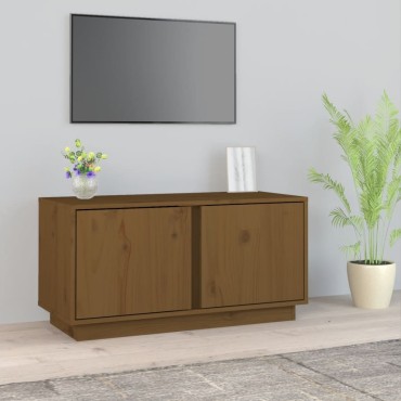 vidaXL Έπιπλο Τηλεόρασης Καφέ Μελί 80x35x40,5cm από Μασίφ Ξύλο Πεύκου