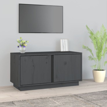 vidaXL Έπιπλο Τηλεόρασης Γκρι 80x35x40,5cm από Μασίφ Ξύλο Πεύκου