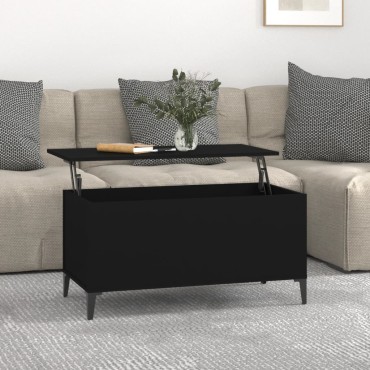 vidaXL Τραπεζάκι Σαλονιού Μαύρο 90x44,5x45cm Επεξεργασμένο Ξύλο 1 τεμ.