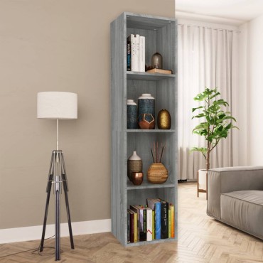vidaXL Βιβλιοθήκη/Έπιπλο Τηλεόρασης Γκρι Sonoma 36x30x143cm Επεξ. Ξύλο 1 τεμ.