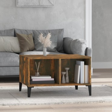 vidaXL Τραπεζάκι Σαλονιού Καπνιστή Δρυς 60x50x36,5cm Επεξεργασμ. Ξύλο 1 τεμ.