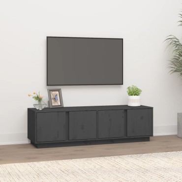vidaXL Έπιπλο Τηλεόρασης Γκρι 140x40x40cm από Μασίφ Ξύλο Πεύκου