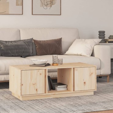 vidaXL Τραπεζάκι Σαλονιού Γκρι 110x50x40cm από Μασίφ Ξύλο Πεύκου 1 τεμ.