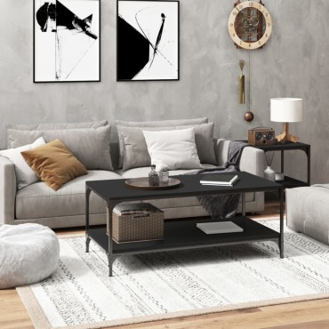 vidaXL Τραπεζάκι Σαλονιού Μαύρο 100x50x40cm Επεξεργασμένο Ξύλο 1 τεμ.