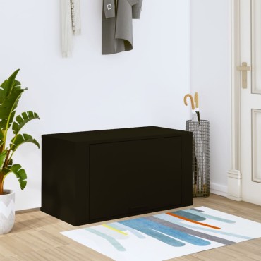 vidaXL Παπουτσοθήκη Επιτοίχια Μαύρη 70x35x38cm Επεξεργασμένο Ξύλο
