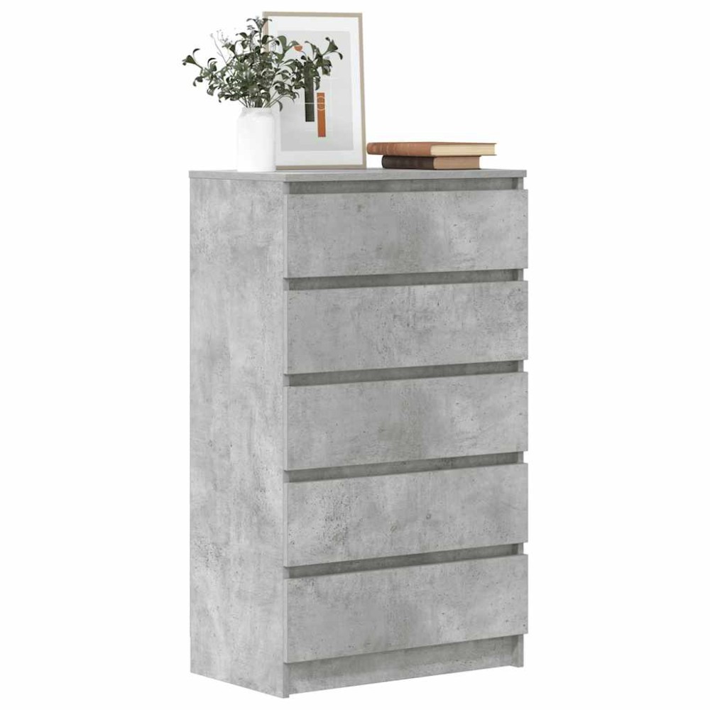 vidaXL Συρταριέρα Γκρι Σκυροδέματος 60x36x103cm Επεξεργασμένο Ξύλο 1 τεμ.