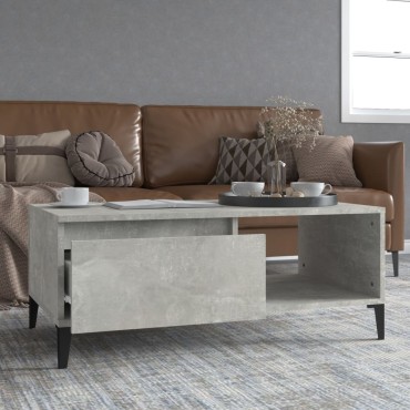 vidaXL Τραπεζάκι Σαλονιού Γκρι Σκυροδ. 90x50x36,5cm Επεξεργ. Ξύλο 1 τεμ.