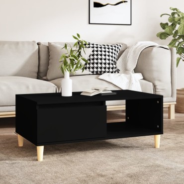 vidaXL Τραπεζάκι Σαλονιού Μαύρο 90x50x36,5cm Επεξεργασμ. Ξύλο 1 τεμ.