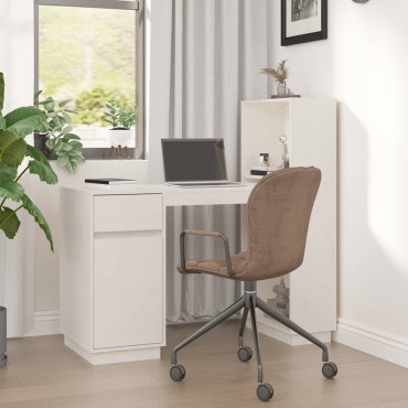 vidaXL Γραφείο Λευκό 110x53x117cm από Μασίφ Ξύλο Πεύκου 1 τεμ.