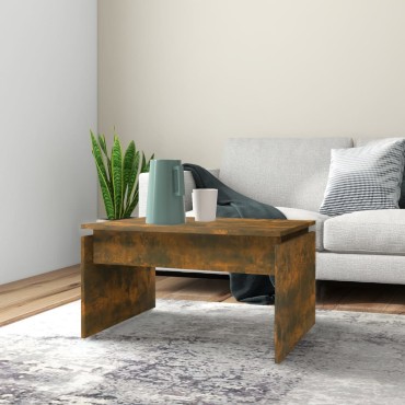 vidaXL Τραπεζάκι Σαλονιού Καπνιστή Δρυς 68x50x38cm Επεξεργ. Ξύλο 1 τεμ.