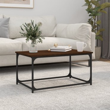 vidaXL Τραπεζάκι Σαλονιού Καφέ Δρυς 80x50x40cm Επεξεργασμ. Ξύλο 1 τεμ.