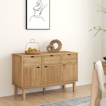 vidaXL Ντουλάπι OTTA 114x43x73,5cm από Μασίφ Ξύλο Πεύκου 1 τεμ.