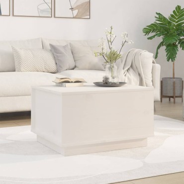 vidaXL Τραπεζάκι Σαλονιού Λευκό 60x50x35cm από Μασίφ Ξύλο Πεύκου 1 τεμ.