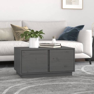 vidaXL Τραπεζάκι Σαλονιού Γκρι 80x50x40cm από Μασίφ Ξύλο Πεύκου 1 τεμ.