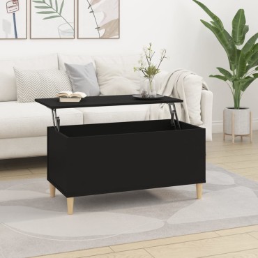 vidaXL Τραπεζάκι Σαλονιού Μαύρο 90x44,5x45cm Επεξεργασμένο Ξύλο 1 τεμ.