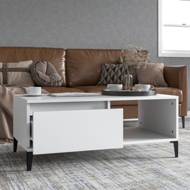 vidaXL Τραπεζάκι Σαλονιού Λευκό 90x50x36,5cm Επεξεργασμένο Ξύλο 1 τεμ.