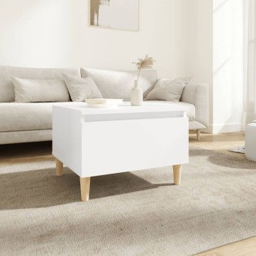 vidaXL Βοηθητικό Τραπέζι Λευκό 50x46x35cm από Επεξεργασμένο Ξύλο 1 τεμ.