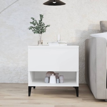 vidaXL Βοηθητικό Τραπέζι Λευκό 50x46x50cm από Επεξεργασμένο Ξύλο 1 τεμ.