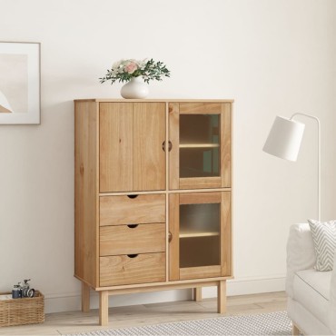 vidaXL Ντουλάπι OTTA 85x43x125cm από Μασίφ Ξύλο Πεύκου 1 τεμ.
