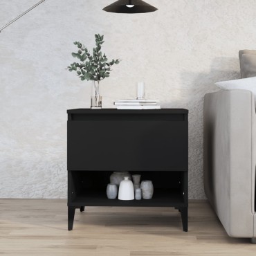 vidaXL Βοηθητικό Τραπέζι Μαύρο 50x46x50cm από Επεξεργασμένο Ξύλο 1 τεμ.