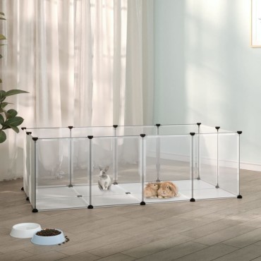 vidaXL Κλουβί Μικρών Ζώων Διαφανές 144x74x46,5 εκ Πολυπροπυλ. & Ατσάλι