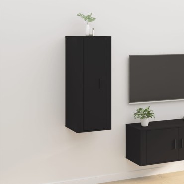 vidaXL Έπιπλο Τηλεόρασης Επιτοίχιο Μαύρο 40x34,5x100cm