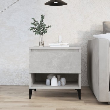 vidaXL Βοηθητικό Τραπέζι Γκρι Σκυροδ. 50x46x35cm Επεξεργασμένο Ξύλο 1 τεμ.