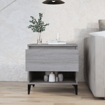 vidaXL Βοηθητικό Τραπέζι Γκρι Sonoma 50x46x50cm Επεξεργασμένο Ξύλο 1 τεμ.