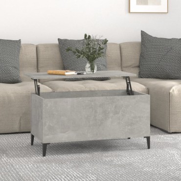 vidaXL Τραπεζάκι Σαλονιού Γκρι Σκυροδ. 90x44,5x45cm Επεξεργ. Ξύλο 1 τεμ.