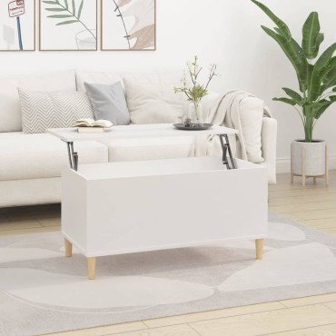 vidaXL Τραπεζάκι Σαλονιού Λευκό 90x44,5x45cm από Επεξεργασμένο Ξύλο 1 τεμ.