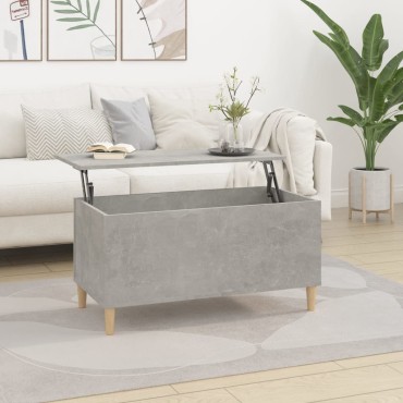 vidaXL Τραπεζάκι Σαλονιού Γκρι Σκυροδ. 90x44,5x45cm Επεξεργ. Ξύλο 1 τεμ.