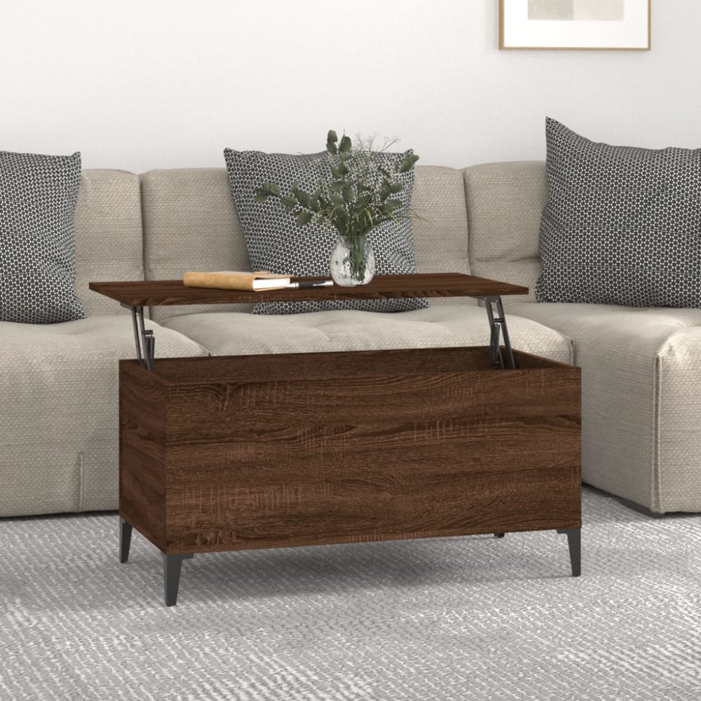 vidaXL Τραπεζάκι Σαλονιού Καφέ Δρυς 90x44,5x45cm Επεξεργασμένο Ξύλο 1 τεμ.