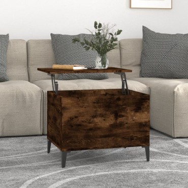 vidaXL Τραπεζάκι Σαλονιού Καπνιστή Δρυς 60x44,5x45cm Επεξ. Ξύλο 1 τεμ.