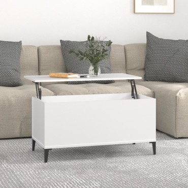 vidaXL Τραπεζάκι Σαλονιού Λευκό 90x44,5x45cm από Επεξεργασμένο Ξύλο 1 τεμ.