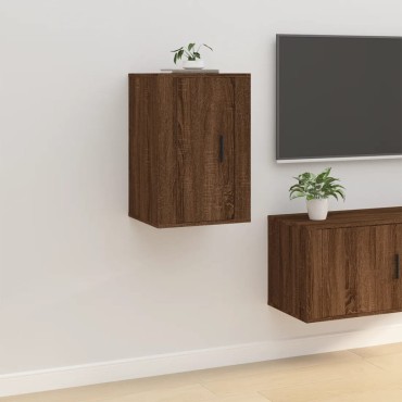 vidaXL Έπιπλο Τηλεόρασης Επιτοίχιο Καφέ Δρυς 40x34,5x60cm