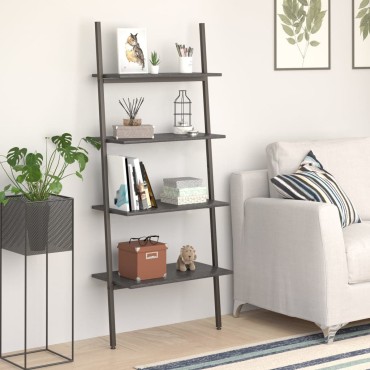 vidaXL Ραφιέρα Κεκλιμένη 4 Επιπέδων Μαύρη 64x34x150,5cm 1 τεμ.
