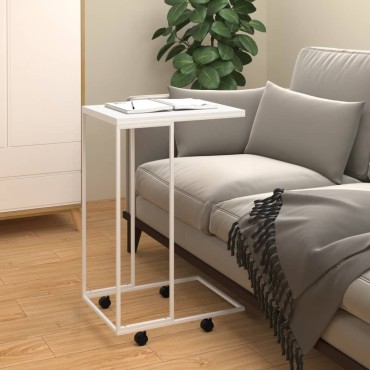 vidaXL Βοηθητικό Τραπέζι με Ρόδες Λευκό 40x30x63,5cm Επεξεργ. Ξύλο
