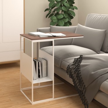 vidaXL Τραπέζι Βοηθητικό Λευκό 55x36x59,5cm από Επεξεργασμένο Ξύλο 1 τεμ.