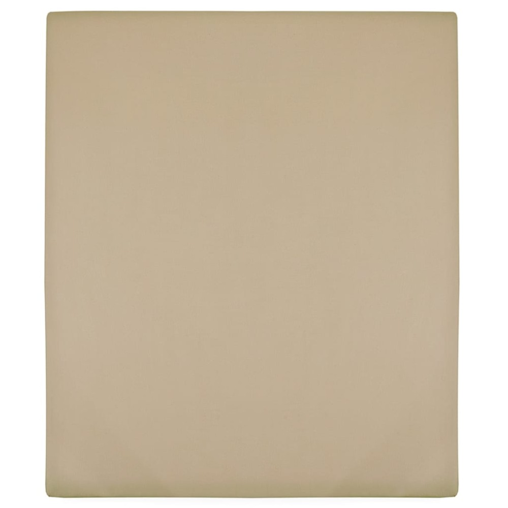 vidaXL Σεντόνι με Λάστιχο Taupe 140x200 εκ. Βαμβακερό Ζέρσεϊ