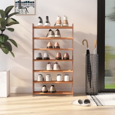 vidaXL Παπουτσοθήκη Καφέ 65x24x117cm από Επεξεργασμένο Ξύλο