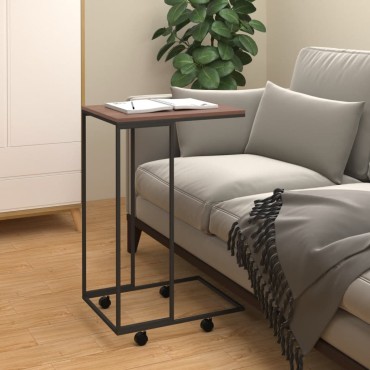 vidaXL Βοηθητικό Τραπέζι με Ρόδες Μαύρο 40x30x63,5cm Επεξ. Ξύλο