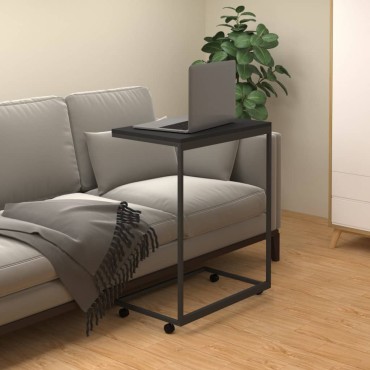 vidaXL Βοηθητικό Τραπέζι με Ρόδες Μαύρο 55x35x70cm Επεξ. Ξύλο
