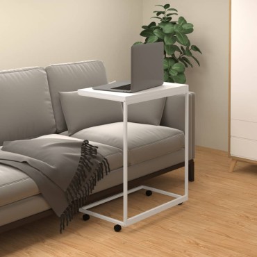 vidaXL Βοηθητικό Τραπέζι με Ρόδες Λευκό 55x35x70cm Επεξ. Ξύλο