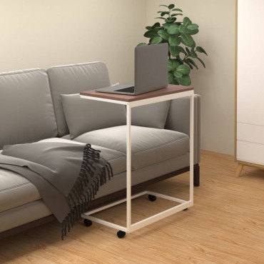 vidaXL Βοηθητικό Τραπέζι με Ρόδες Λευκό 55x35x70cm Επεξ. Ξύλο