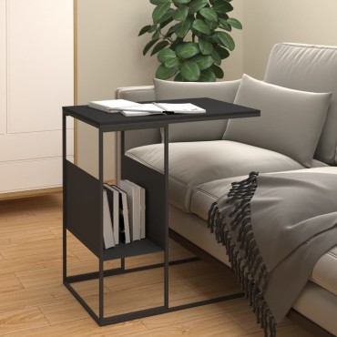 vidaXL Τραπέζι Βοηθητικό Μαύρο 55x36x59,5cm από Επεξεργασμένο Ξύλο 1 τεμ.