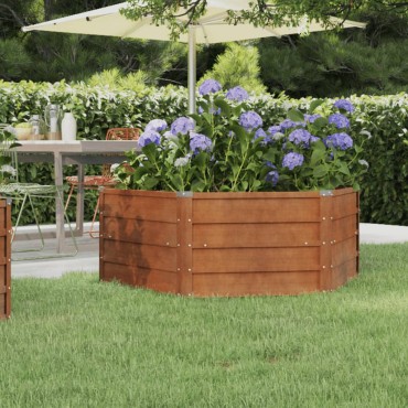 vidaXL Ζαρντινιέρα Σκουριασμένο 129x129x45 εκ. Ατσάλι Σκληρυθέν Αέρα
