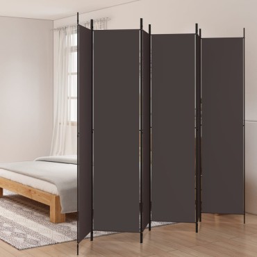 vidaXL Διαχωριστικό Δωματίου με 6 Πάνελ Καφέ 300x220cm από Ύφασμα 1 τεμ.