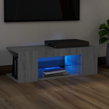 vidaXL Έπιπλο Τηλεόρασης με LED Γκρι Sonoma 90x39x30cm