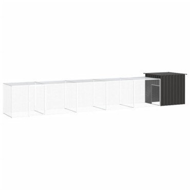vidaXL Κοτέτσι - Κλουβί Ανθρακί 600x91x100 εκ. από Γαλβανισμένο Χάλυβα